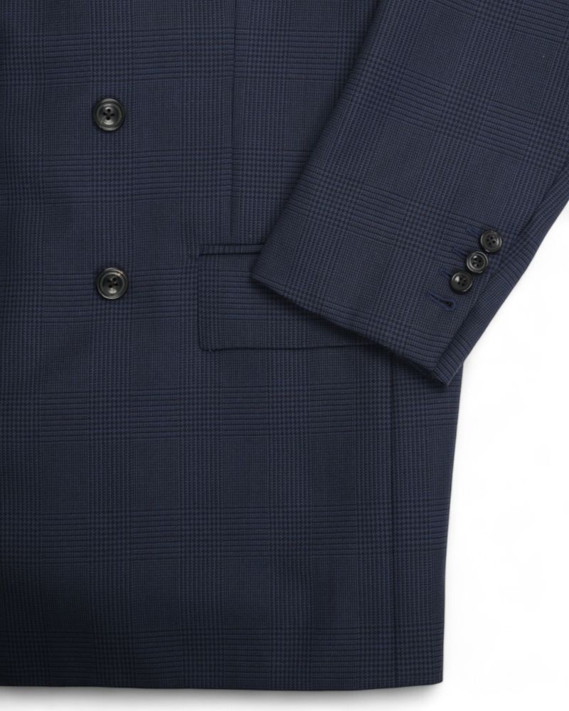 Navy DB. Glen Check Suit