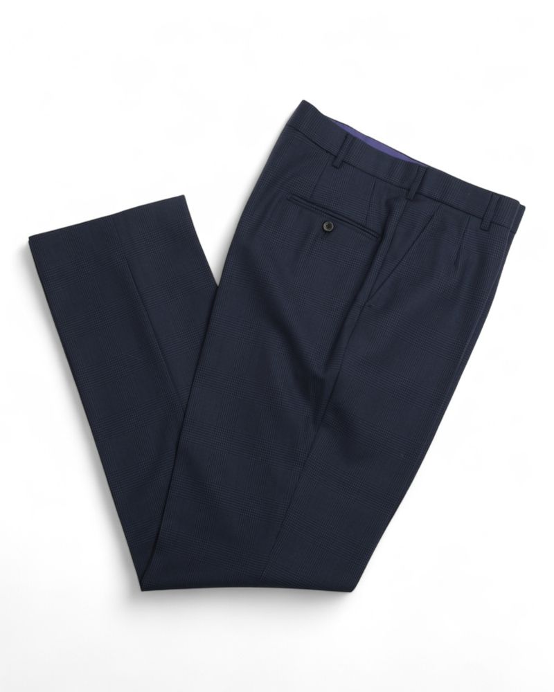 Navy DB. Glen Check Suit