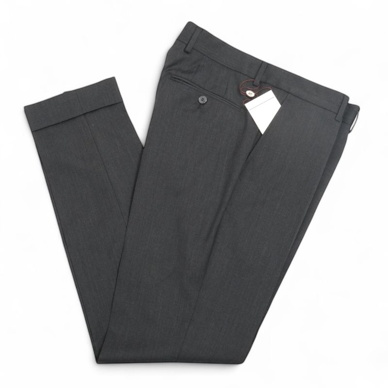 Dark Grey Virgin Wool Suit Trousers