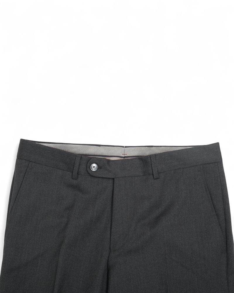 Dark Grey Virgin Wool Suit Trousers