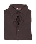 Dark Brown One-Piece Collar Pique Shirt