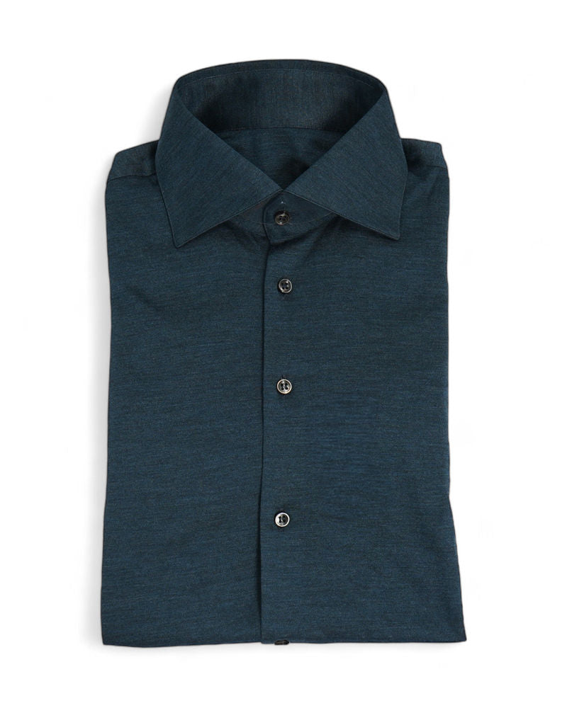 Petrol Silk Shirt