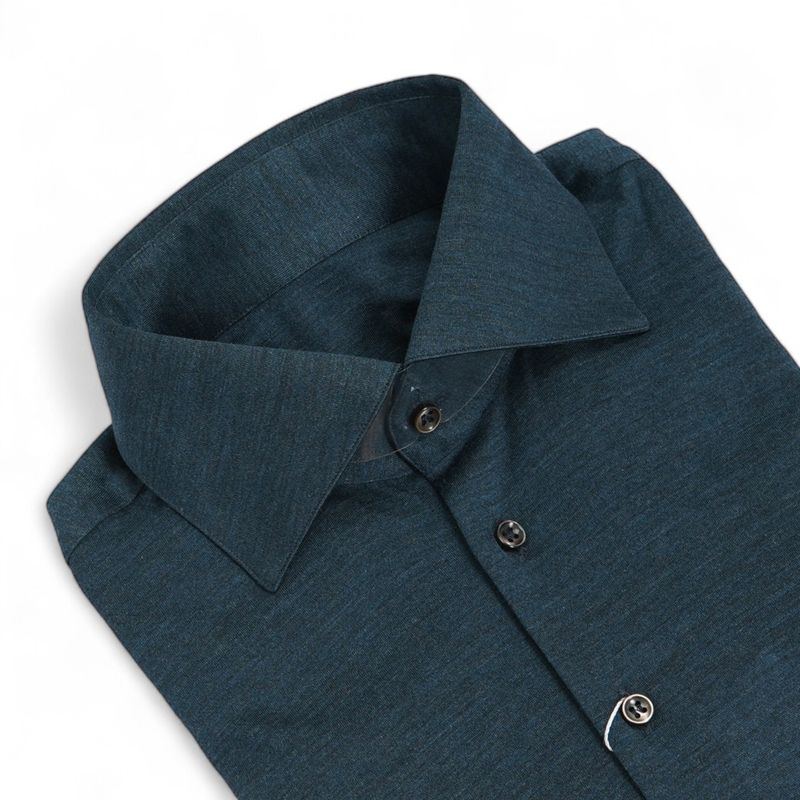 Petrol Silk Shirt
