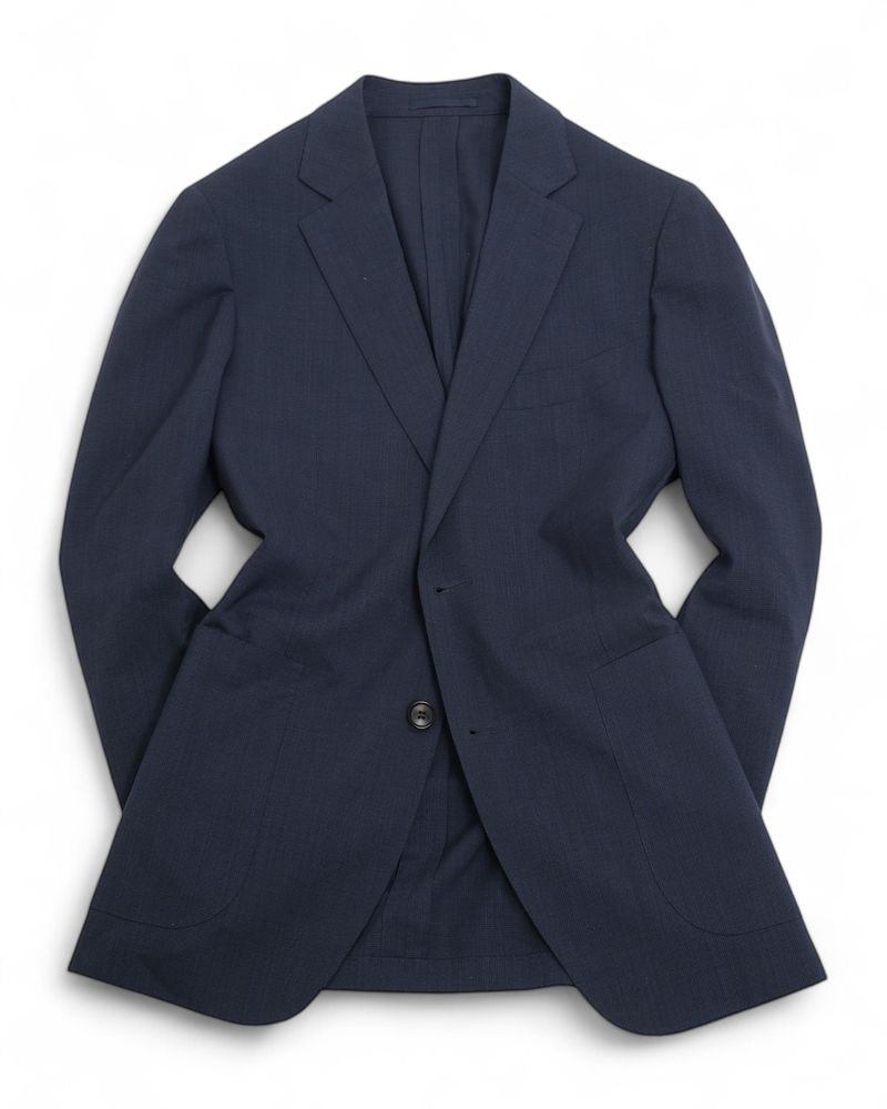 Navy Unlined Traveller Wool Suit