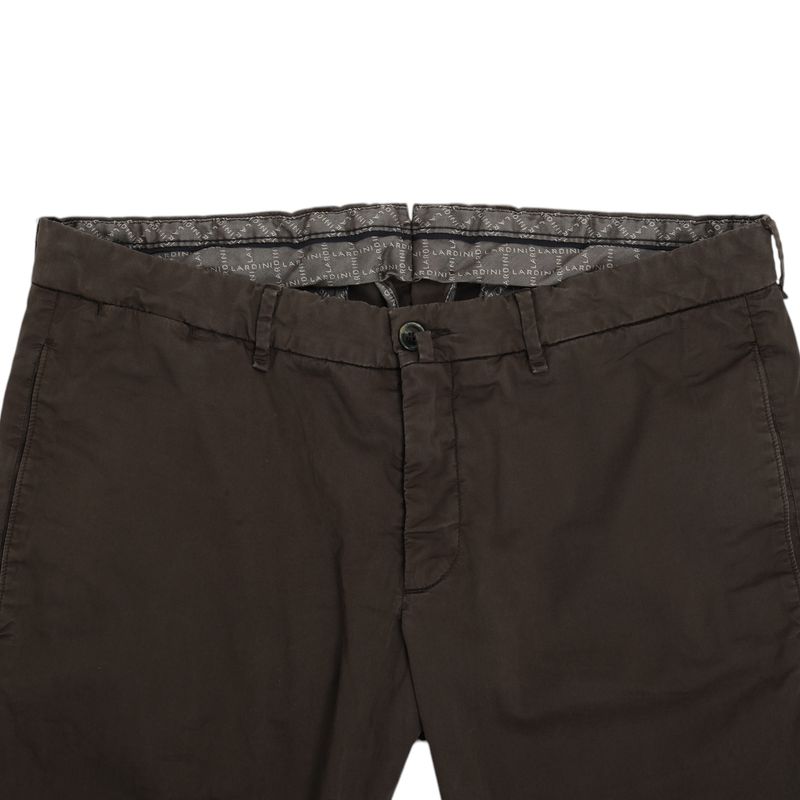 Dark Brown Unhemmed Chinos