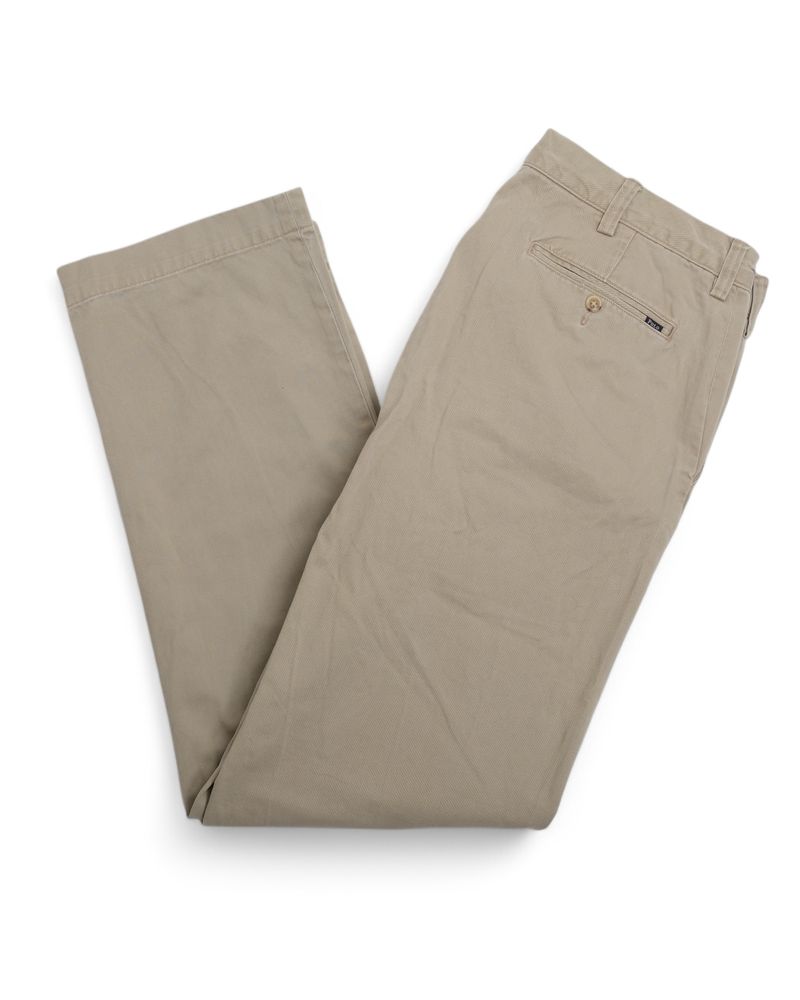 Beige Mid Rise Chinos