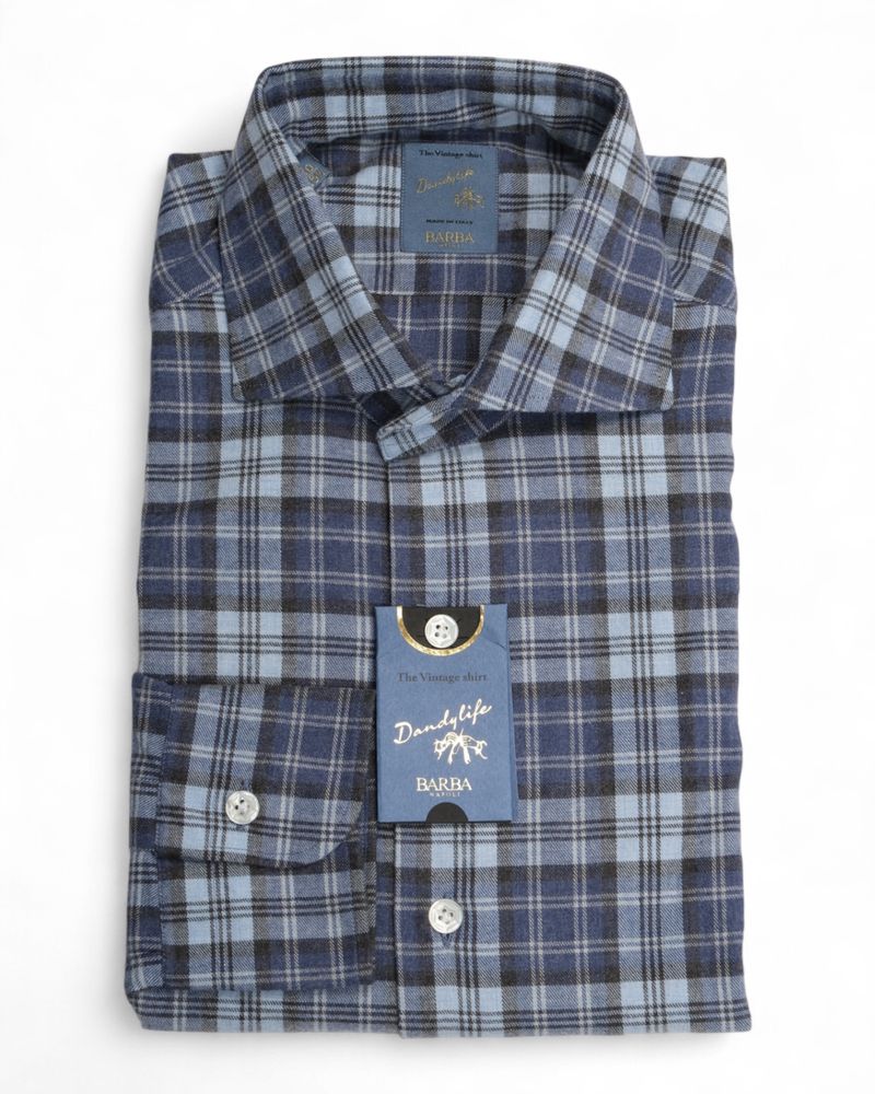 Blue Checked Flannel Shirt