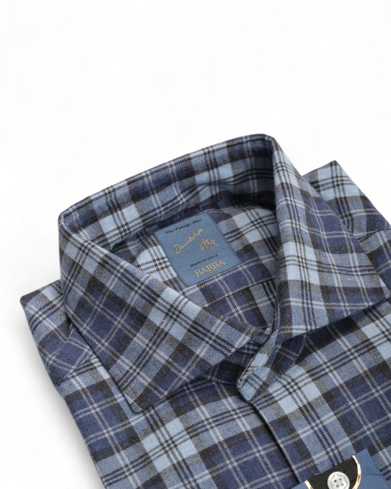 Blue Checked Flannel Shirt