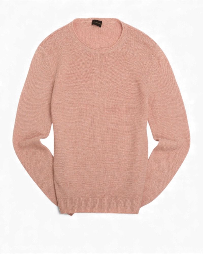 Pale Pink Cotton Linen Sweater