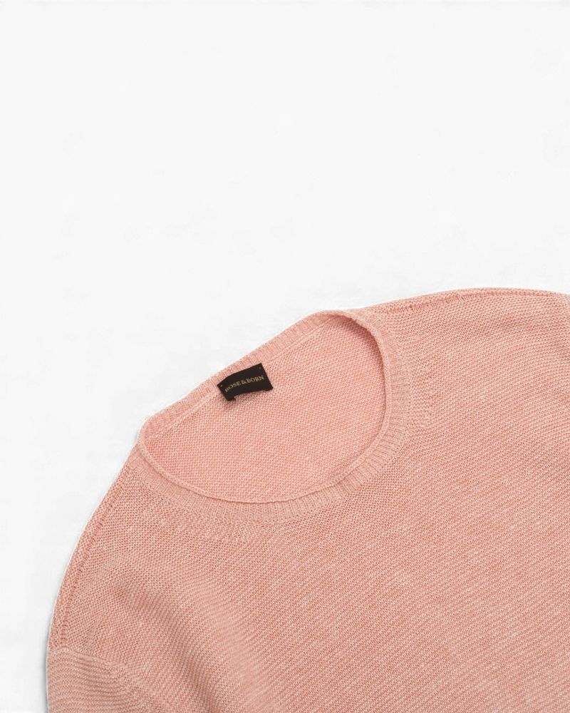 Pale Pink Cotton Linen Sweater