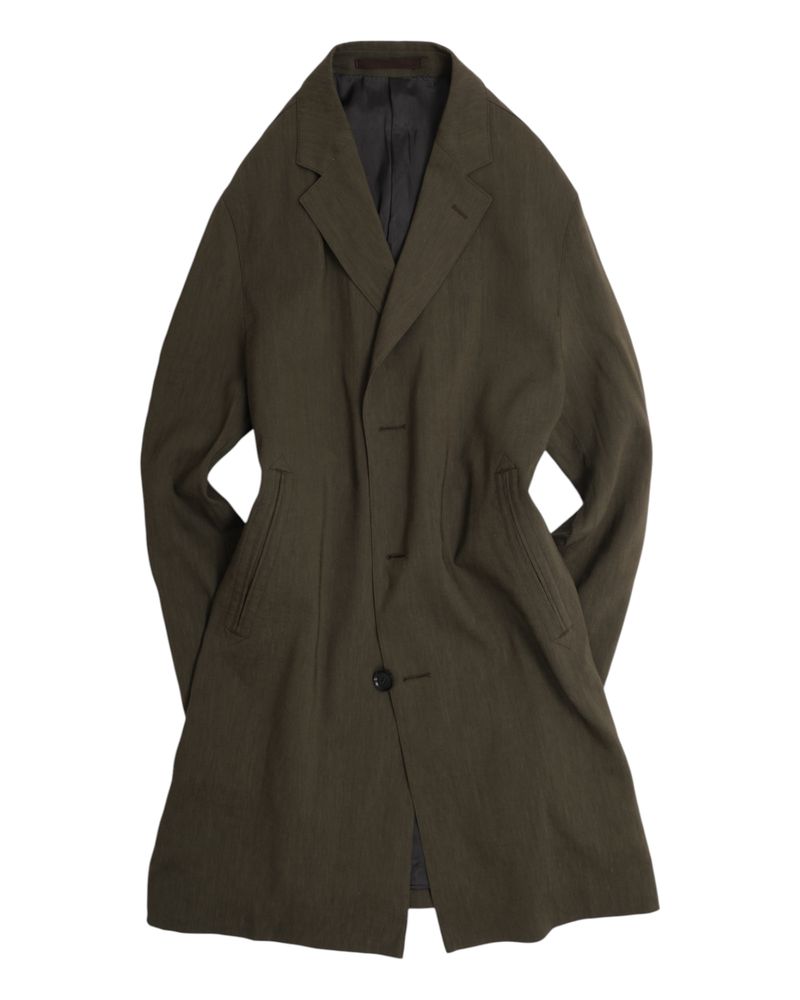 Olive Linen & Wool Coat
