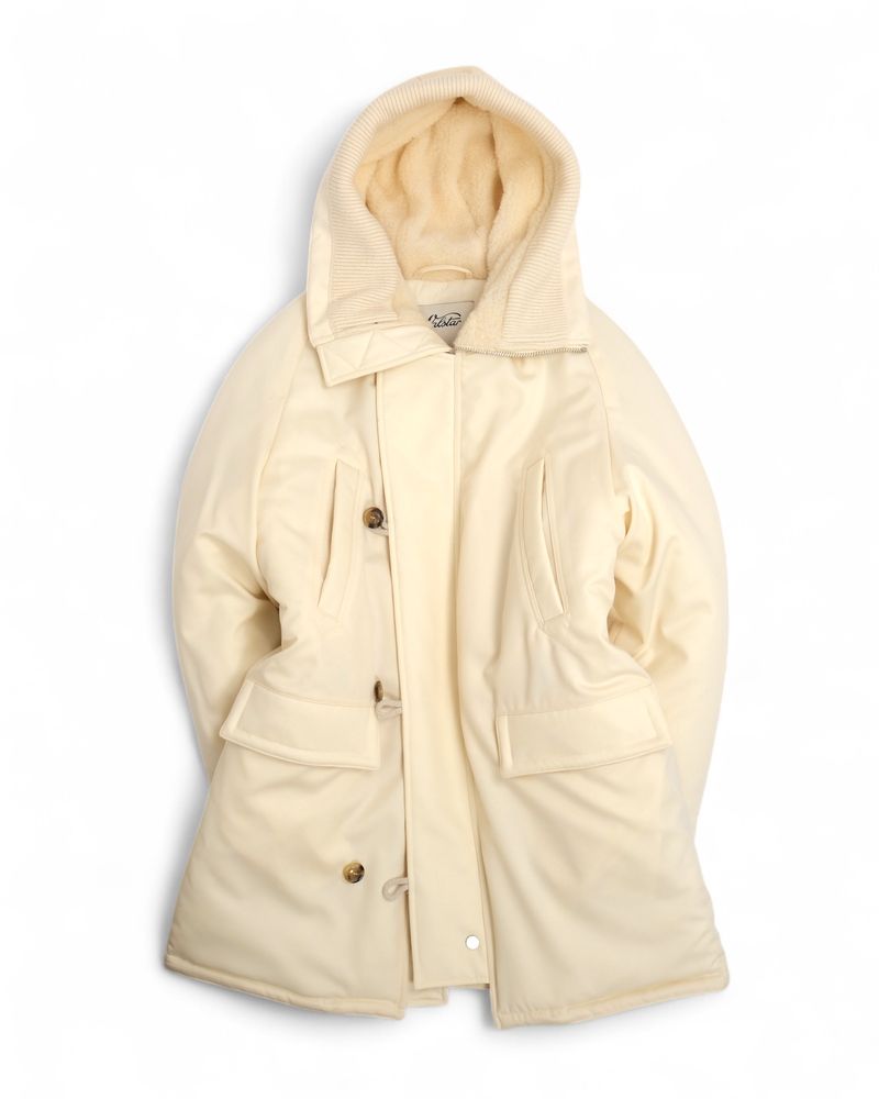 Off White Padded Water-Repellent Arctic Wool Jacket