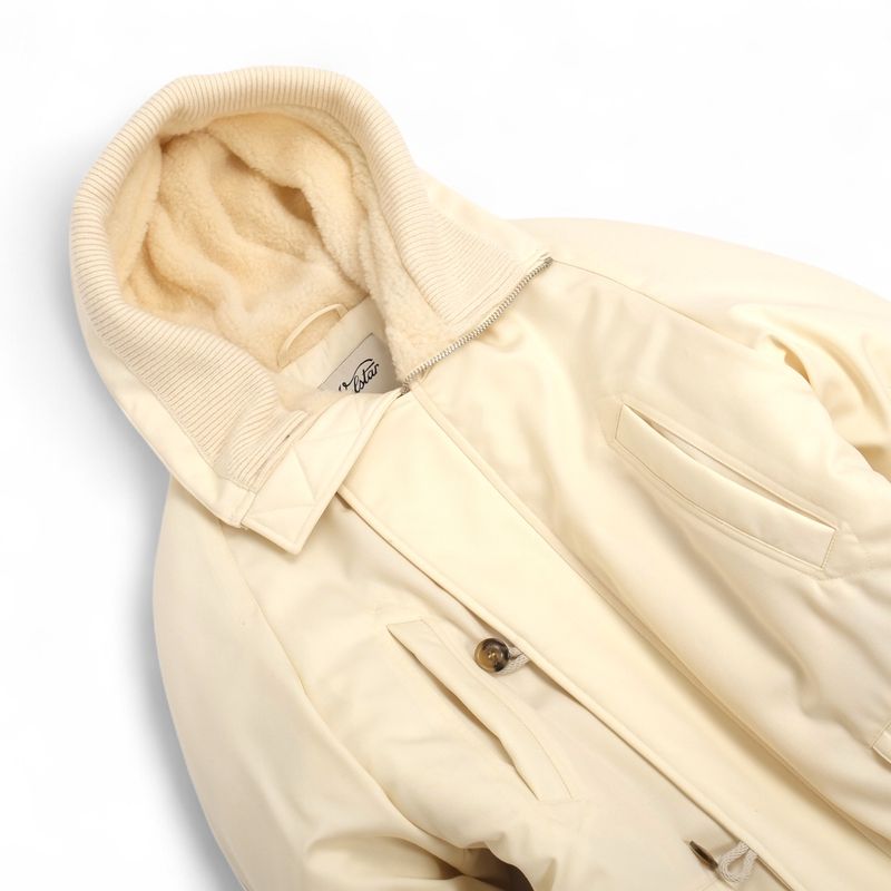 Off White Padded Water-Repellent Arctic Wool Jacket