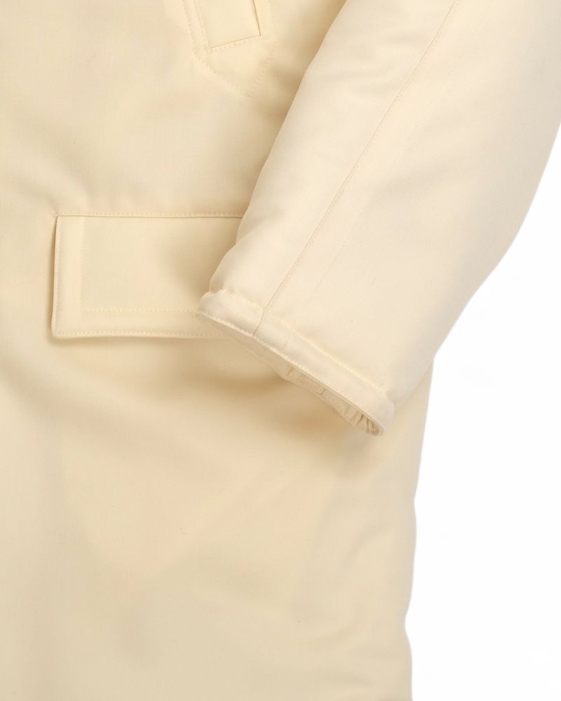 Off White Padded Water-Repellent Arctic Wool Jacket