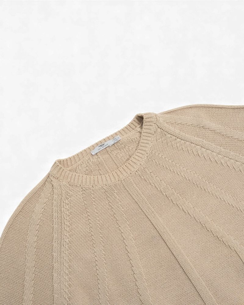 Light Beige Heavy Cotton Crewneck