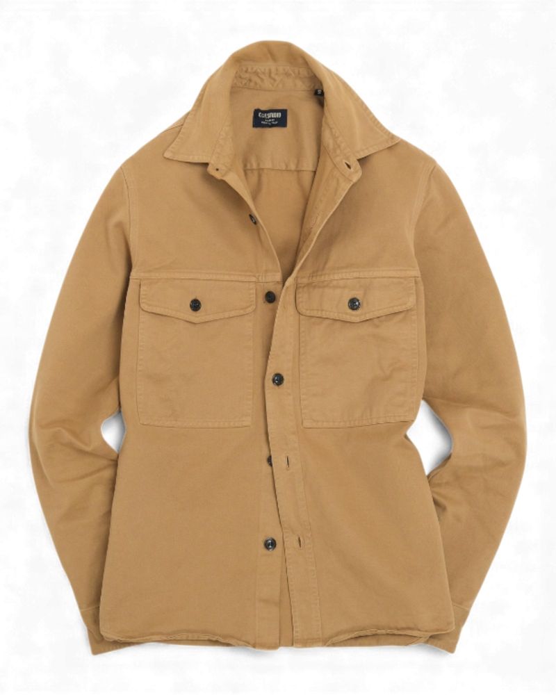 Khaki Cotton Twill Work Overshirt