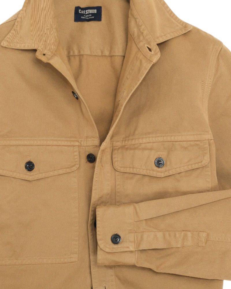 Khaki Cotton Twill Work Overshirt