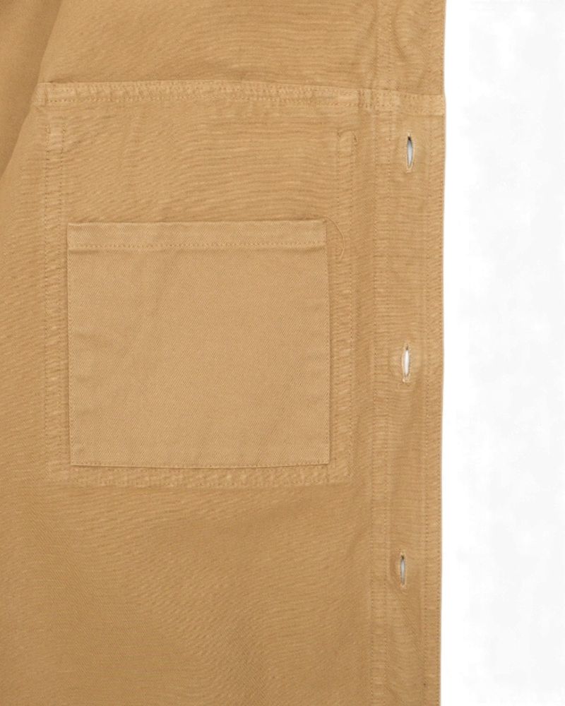 Khaki Cotton Twill Work Overshirt