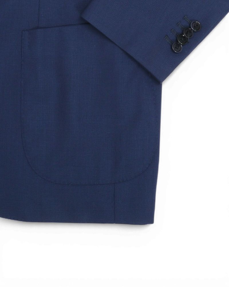Blue Wool Hopsack Sports Jacket