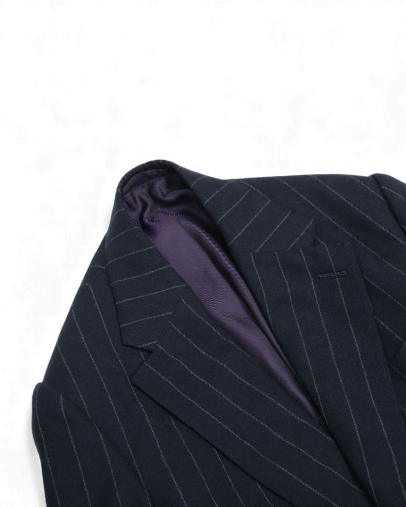 Navy Flannel Chalk-Stripe Suit