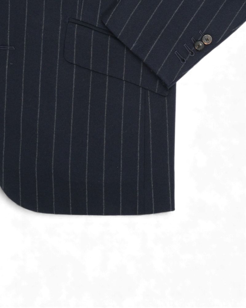 Navy Flannel Chalk-Stripe Suit