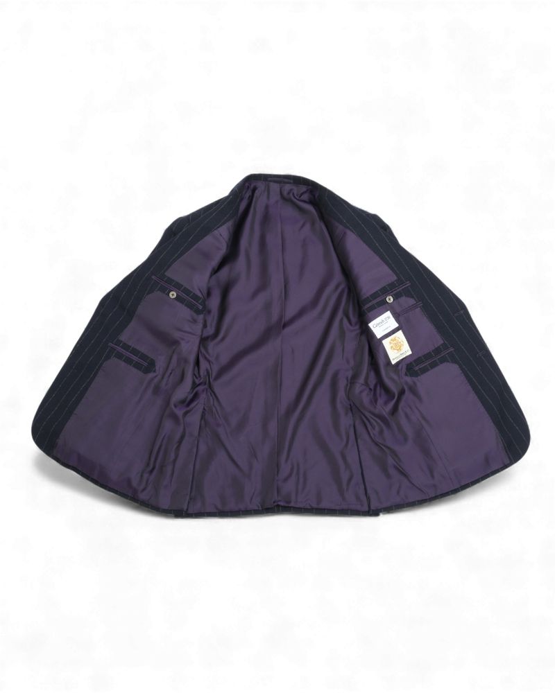 Navy Flannel Chalk-Stripe Suit