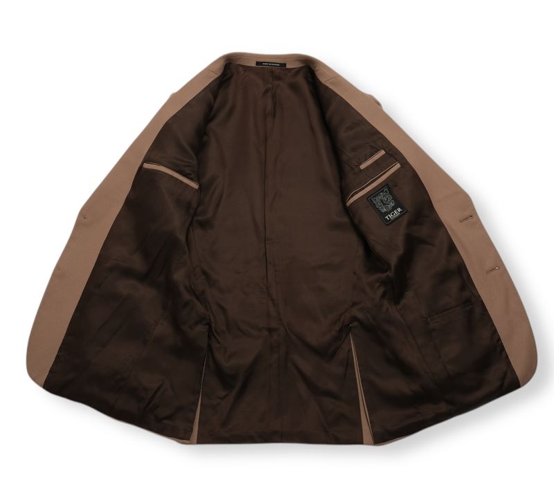 Beige Worsted Twill Sports Jacket