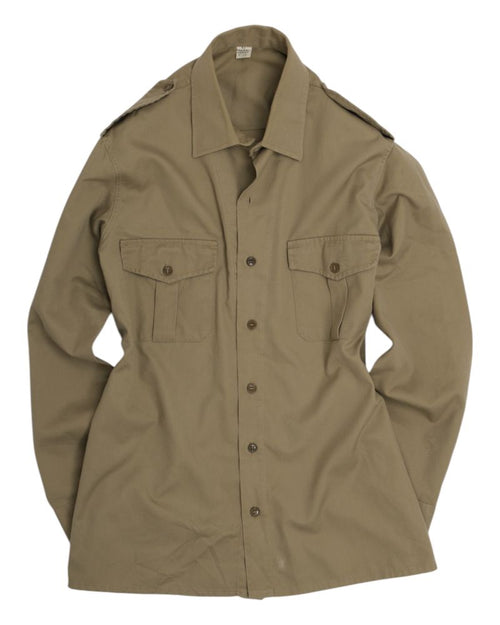 Army Green One-Piece Collar Twill Military Shirt