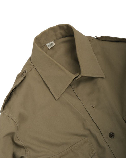 Army Green One-Piece Collar Twill Military Shirt