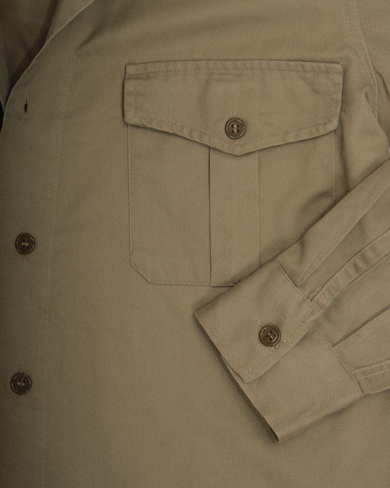 Army Green One-Piece Collar Twill Military Shirt