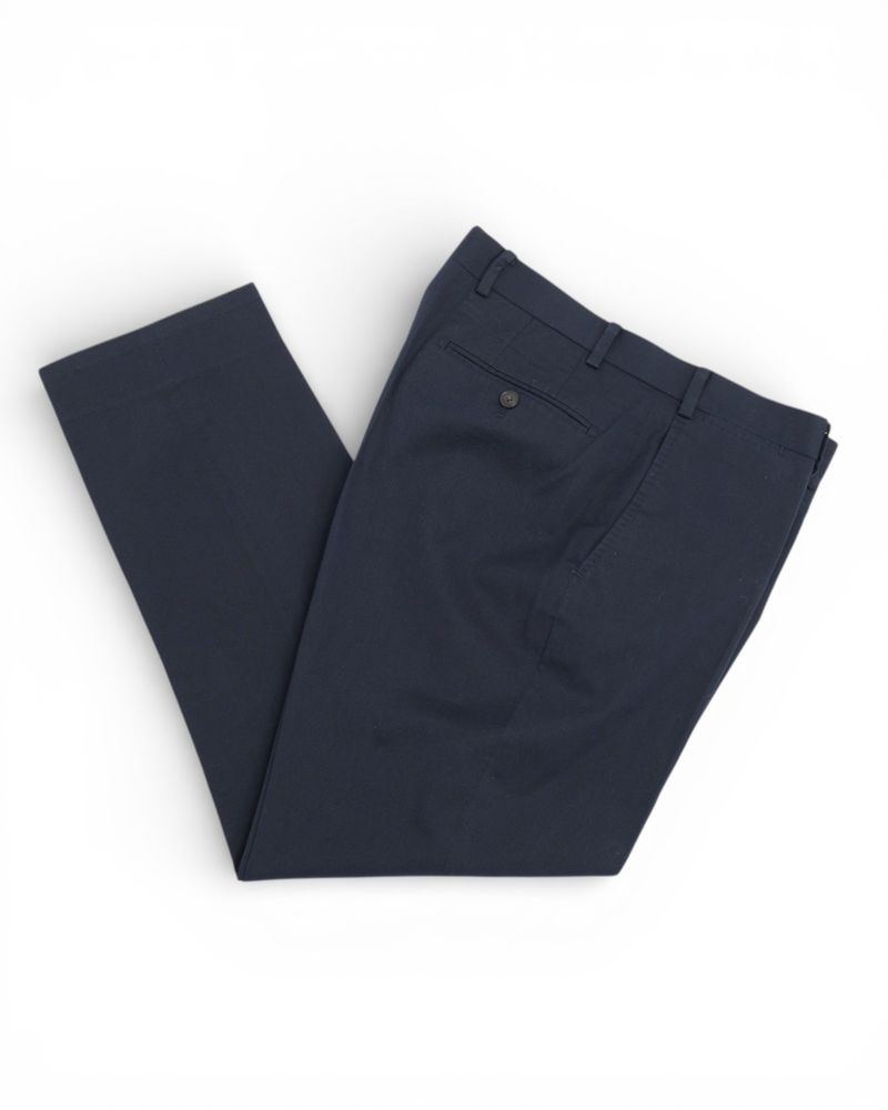 Navy Cotton Chino Trousers