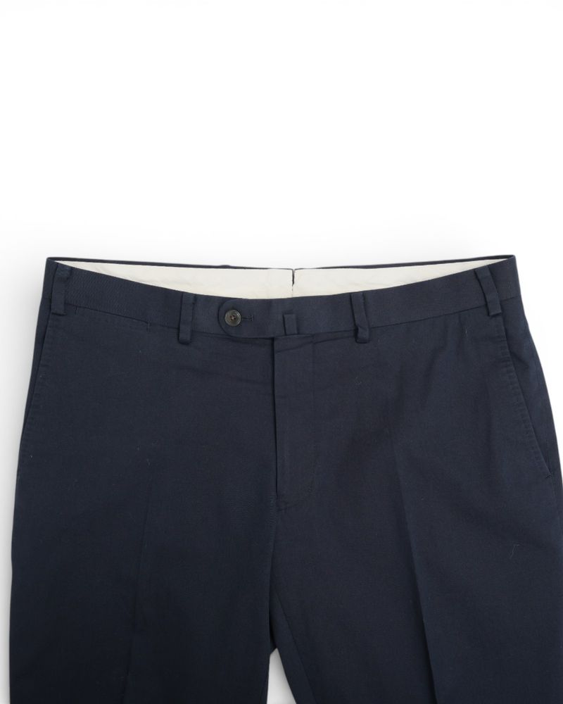 Navy Cotton Chino Trousers