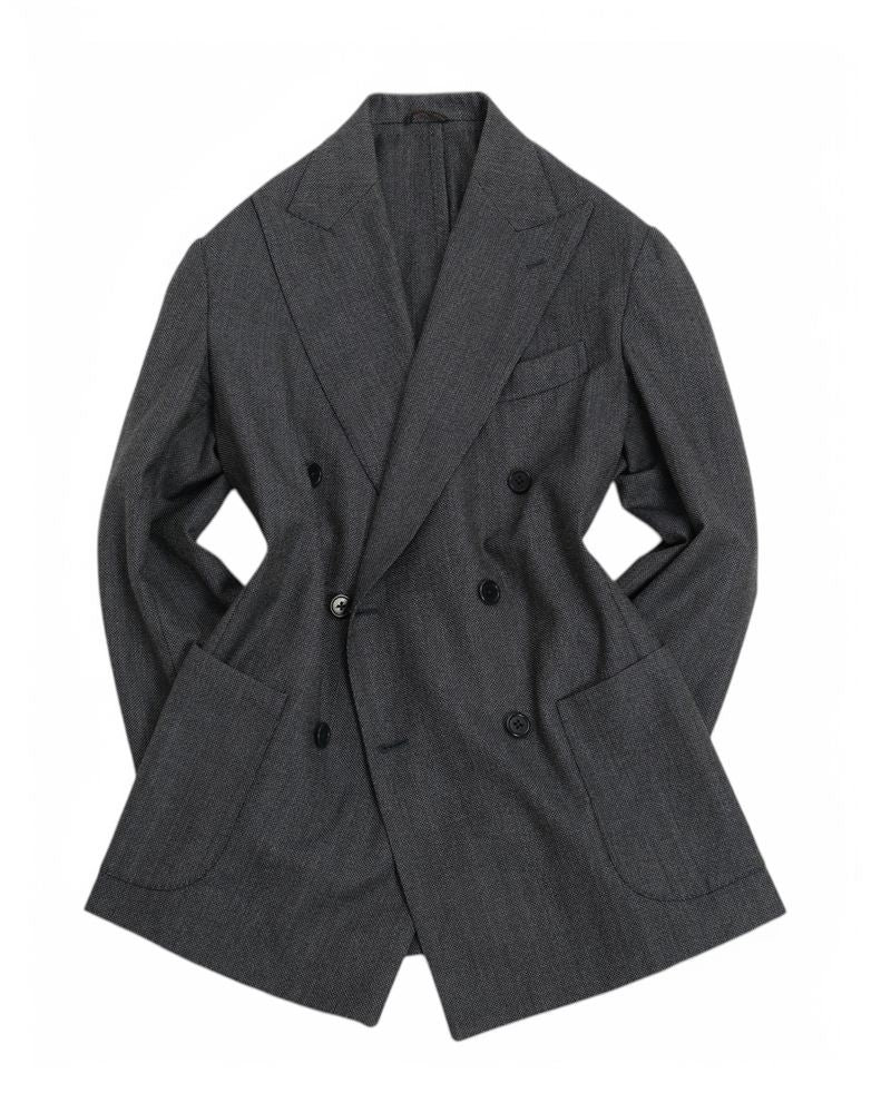 Dark Grey Unlined DB. Birdseye Sports Jacket