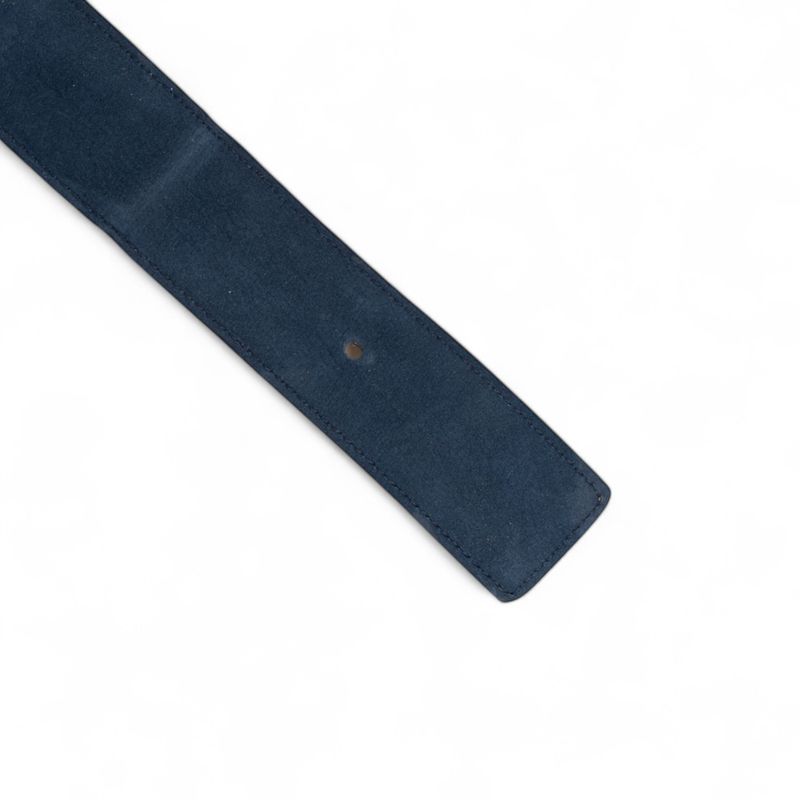 Navy/Beige Reversible Nubuck Leather Belt
