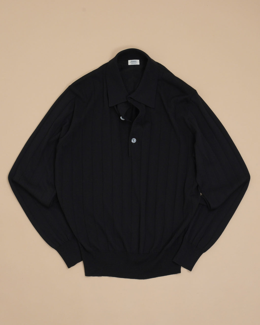 Nero Nonpareil Collo Americano Long-Sleeve Polo
