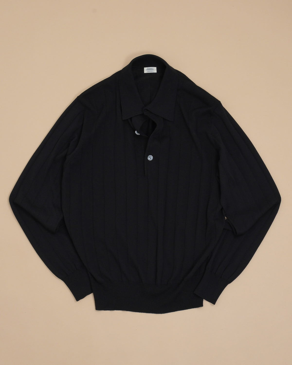 Nero Nonpareil Collo Americano Long-Sleeve Polo