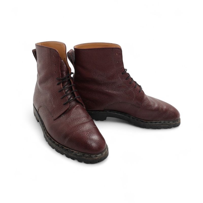 Oxblood Bespoke Grained Leather Boots