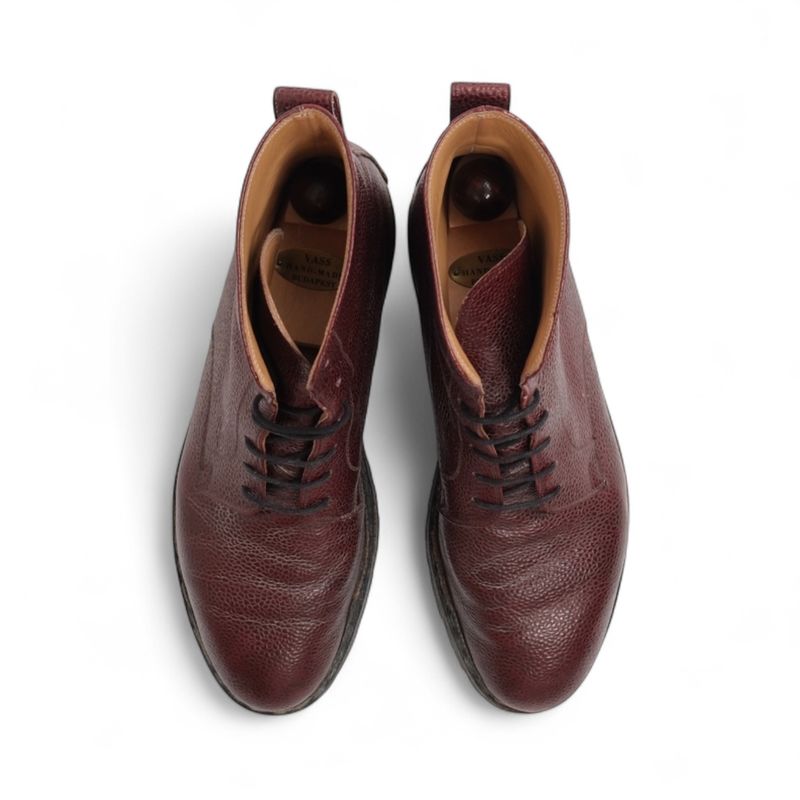 Oxblood Bespoke Grained Leather Boots