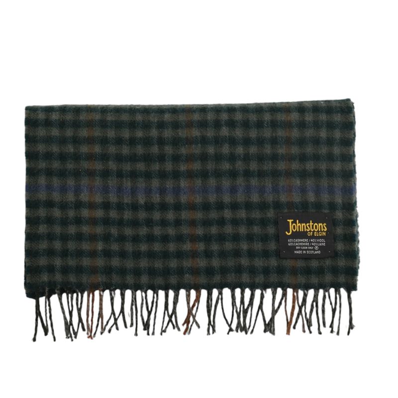 Green Checked Cashmere & Wool Scarf