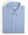 White & Blue Hairline Stripe Poplin Shirt