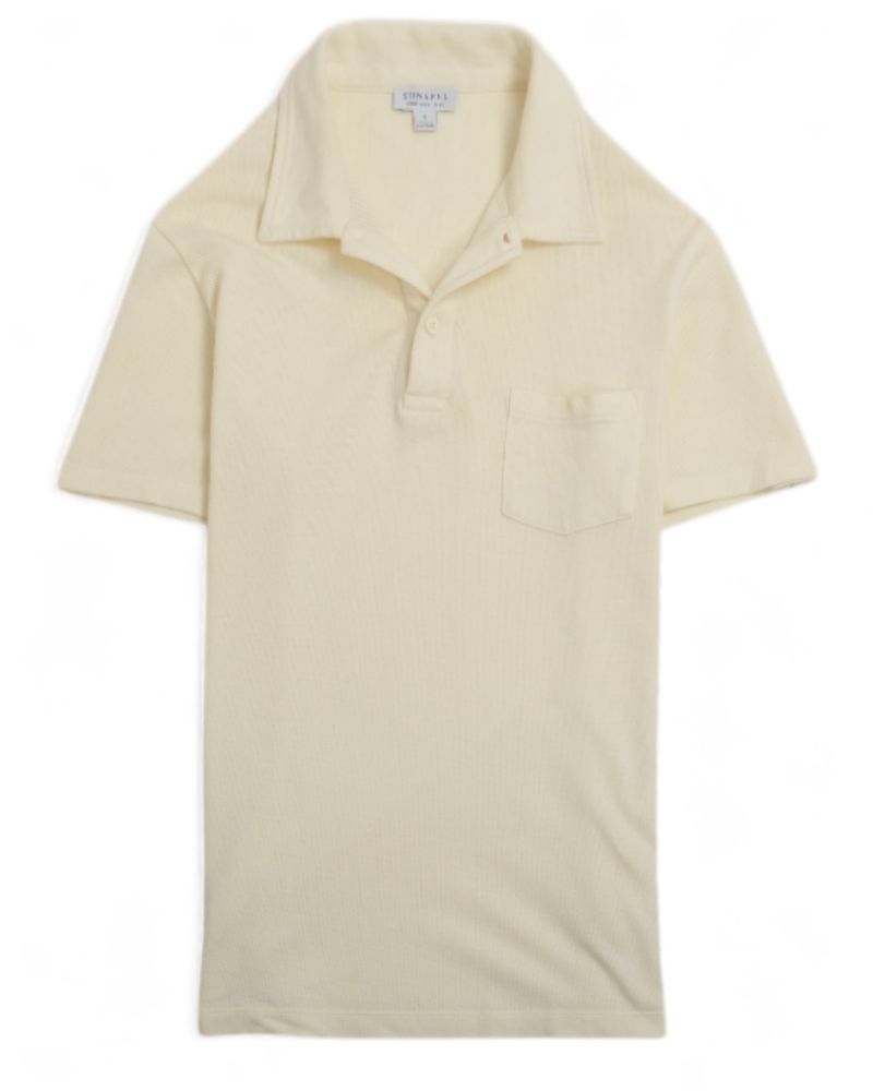 White Cotton Pique Polo