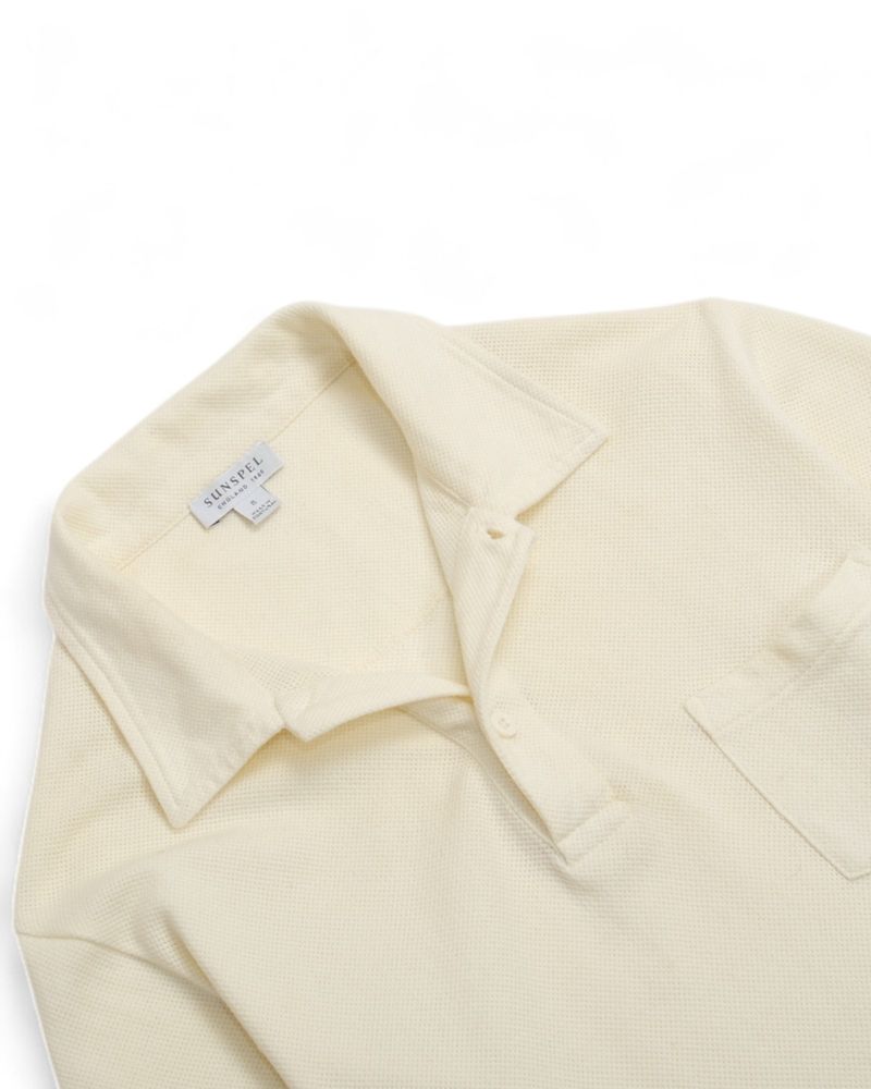 White Cotton Pique Polo