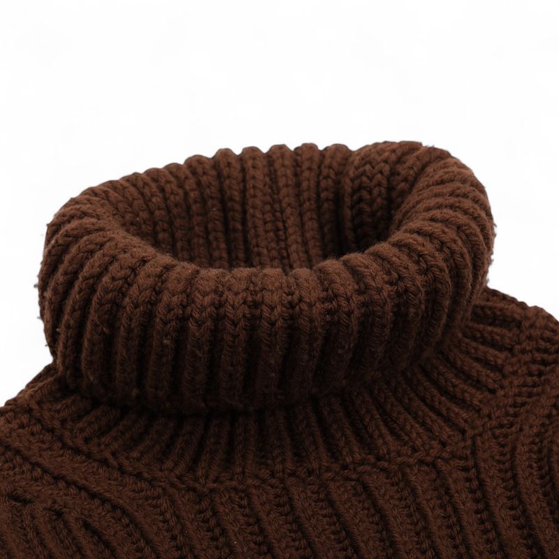Brown Chunky Merino Wool Rollneck