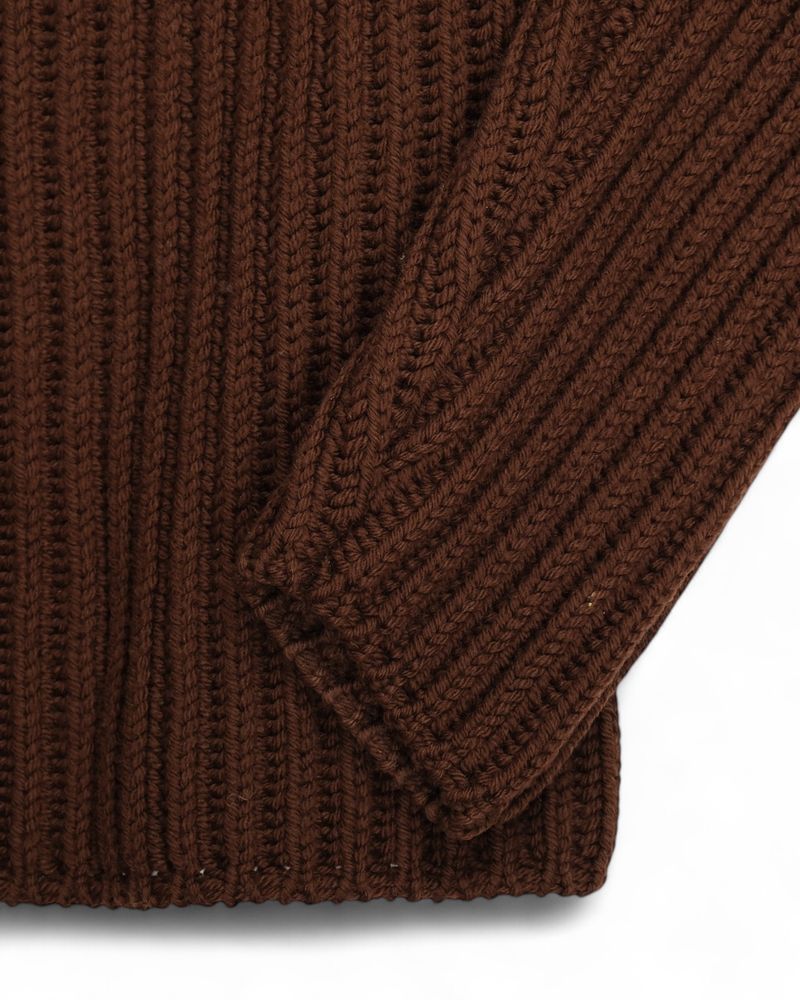 Brown Chunky Merino Wool Rollneck