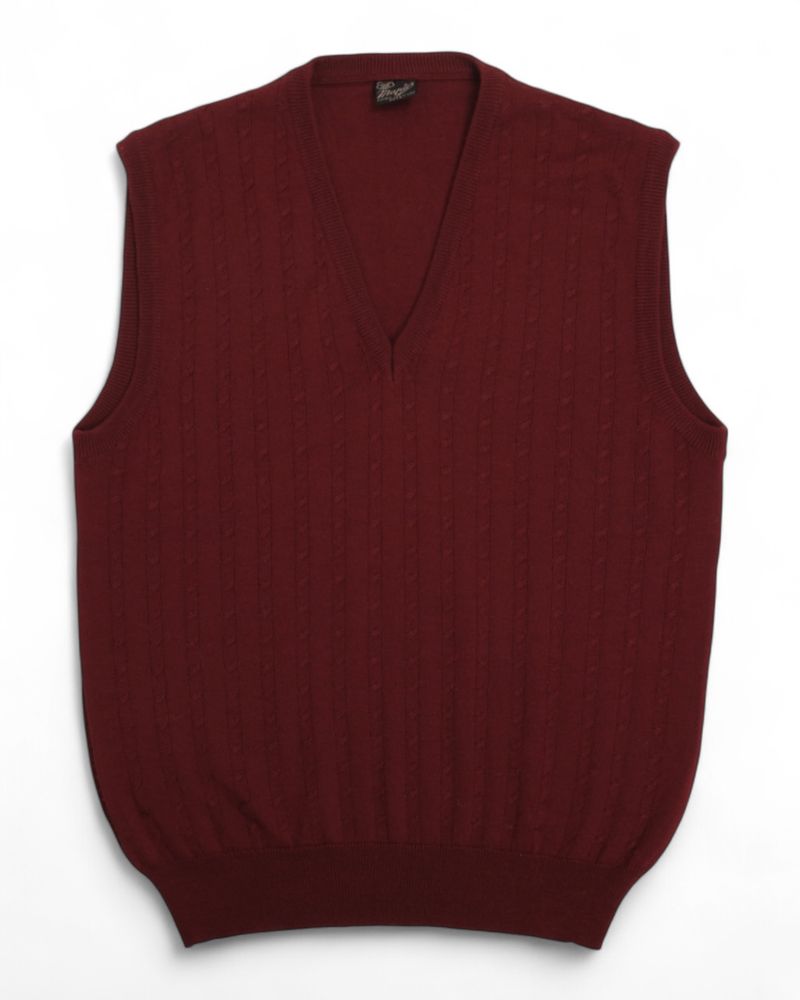 Wine Red Cable Knitted Vest