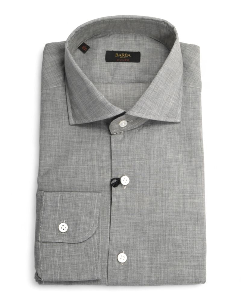 Grey Melange Twill Shirt