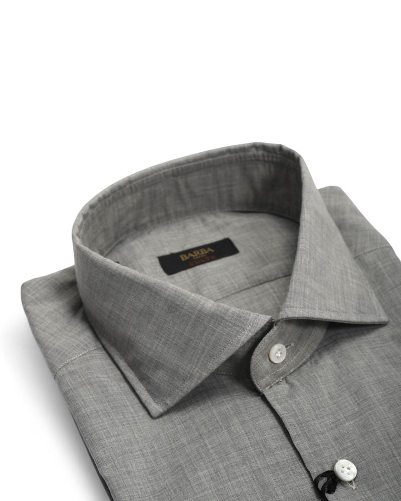 Grey Melange Twill Shirt