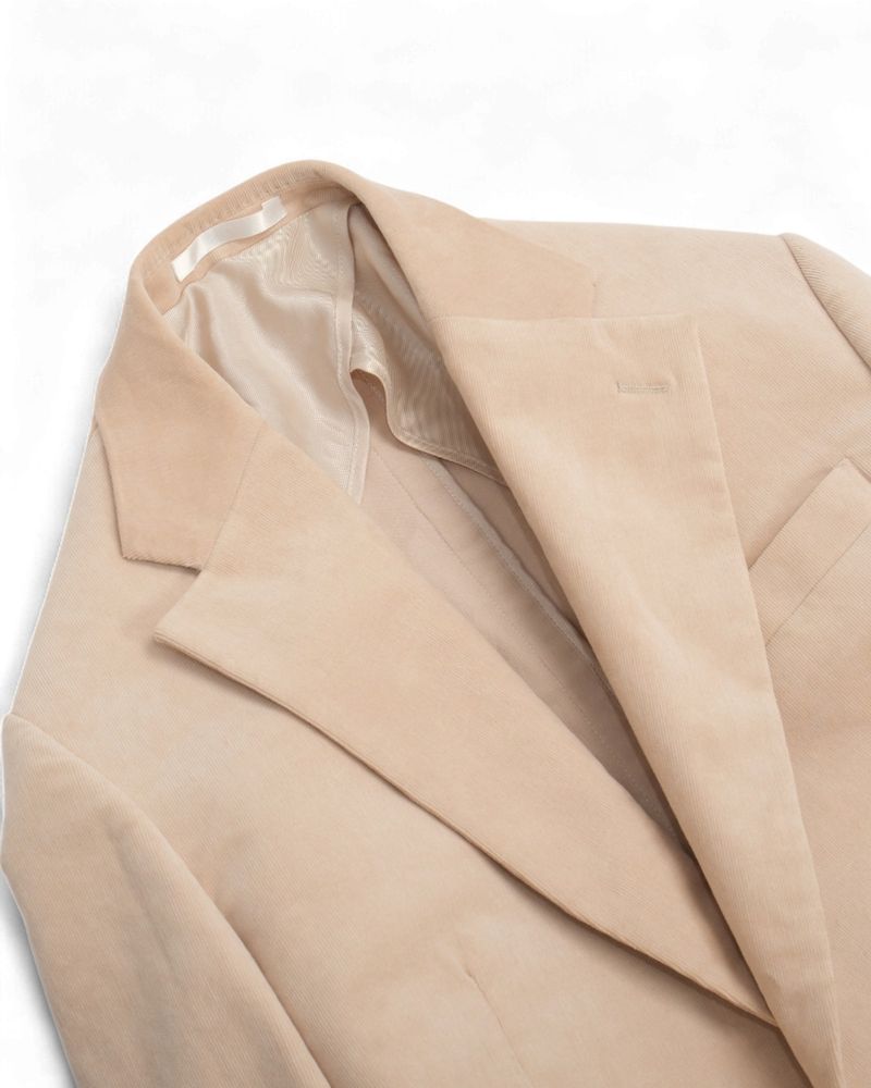 Cream Beige Needlecord Suit