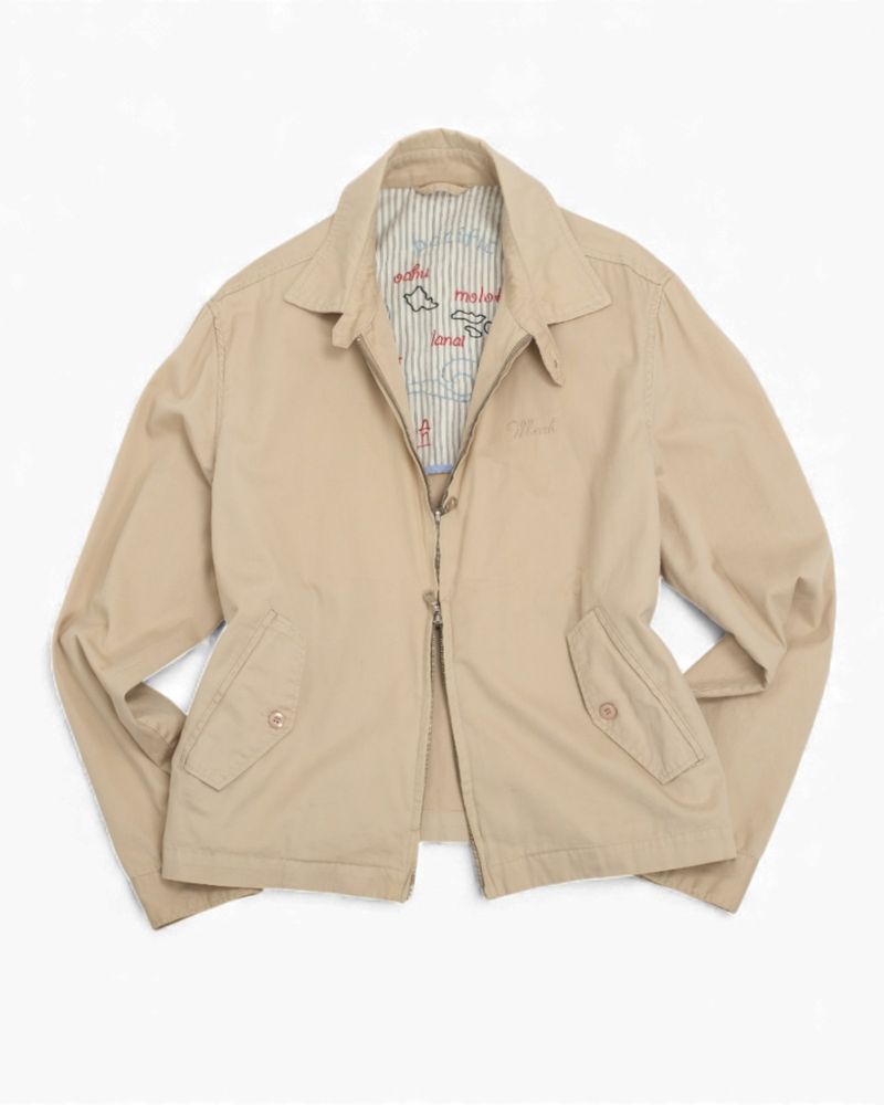 Beige Cotton Blouson Jacket
