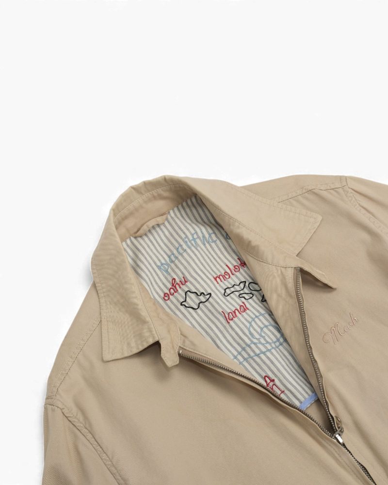 Beige Cotton Blouson Jacket